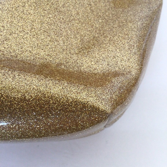 KATE SPADE HOLIDAY DRIVE GOLD GLITTER TOTE AND MATCHING POUCH - Picture 13 of 16